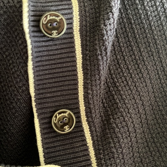 Authentic Chanel Navy Cotton tank top/shirt good condition. Dress it up and down
